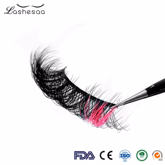 Wholesale Colorful Silk Eyelash Triple Color Individual Mink Lash Extensions Colorful Mink Lashes